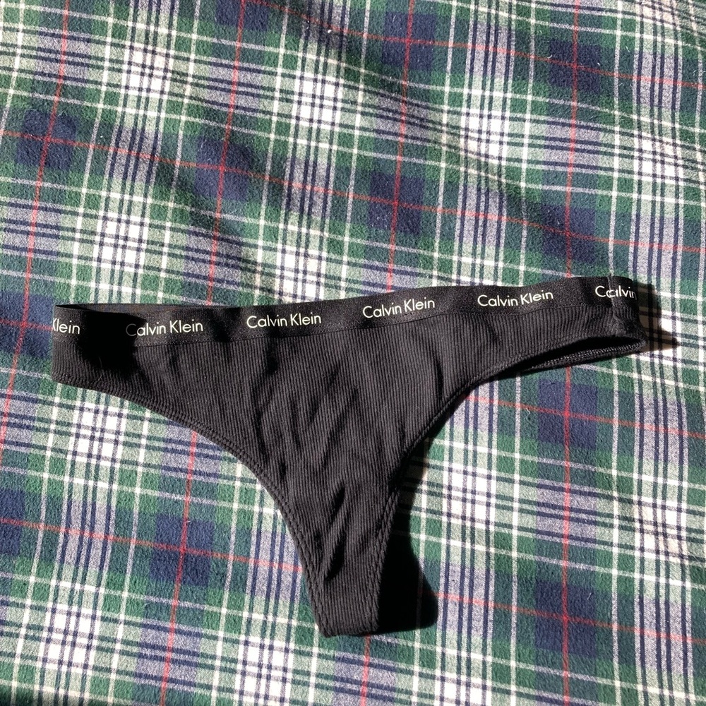 Calvin Klein Black Thong Minimalist Design